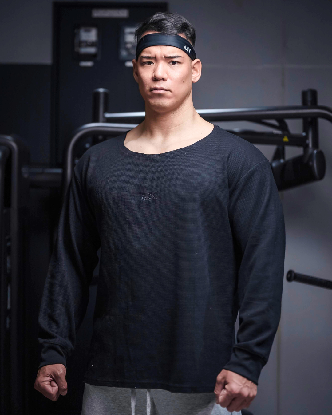 WAFFLE RAGTOP LONG T-SHIRTS BLK