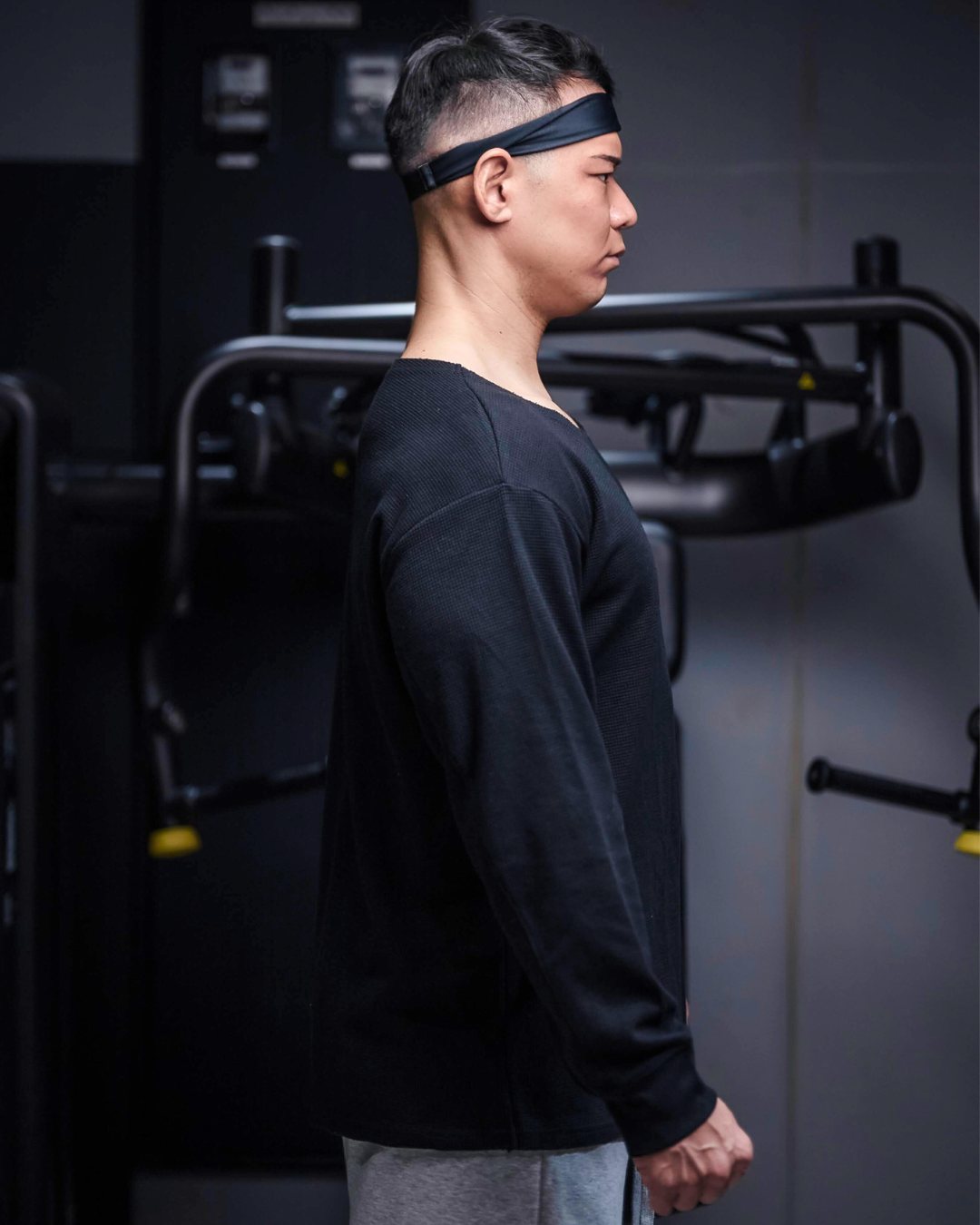 WAFFLE RAGTOP LONG T-SHIRTS BLK