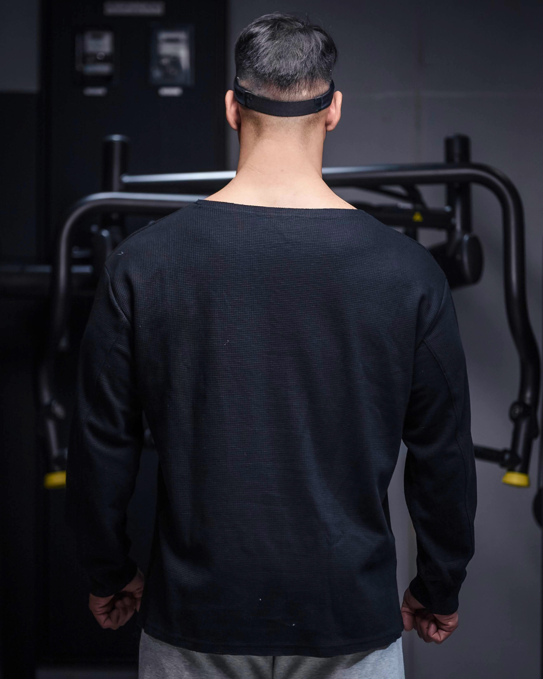WAFFLE RAGTOP LONG T-SHIRTS BLK