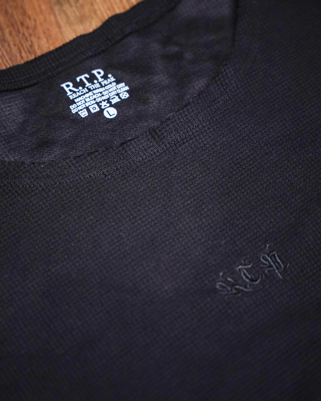 WAFFLE RAGTOP LONG T-SHIRTS BLK